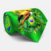 Toco Toucan met Stropdas van de vlag van Brazilië (Opgerold)