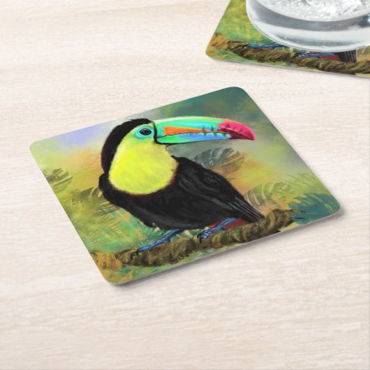 Toco Toucan Paper-Onderzetter Kartonnen Onderzetters (Schuin)