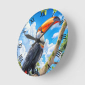 Toco toucan ronde klok (Hoek)
