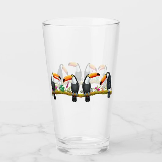 Toco Toucan Tropical Birds Tumbler Glass (Voorkant)