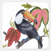 Toco Toucan Vierkante Sticker (Voorkant)