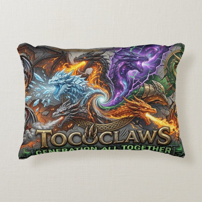 TOCOCLAWS Generatie Alles Samen - Episch Elementai Accent Kussen (Voorkant)