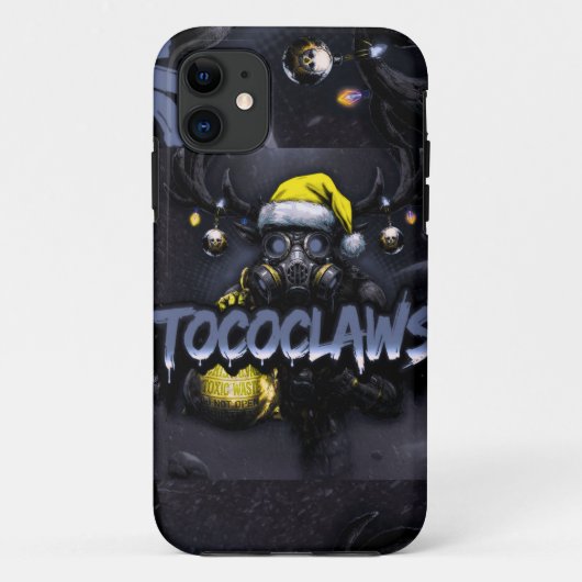 tococlaws, giftige honkbal, gasmaskerkunst, skelet Case-Mate iPhone case (Achterkant)