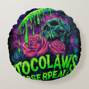 TOCOCLAWS Grim Reaper Schedel Slijm Roos Horror Rond Kussen