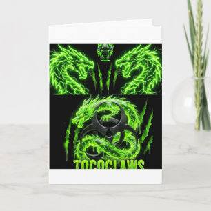 TOCOCLAWS Tweeling Neon Groene Bliksem Draken  Kaart