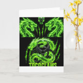 TOCOCLAWS Tweeling Neon Groene Bliksem Draken  Kaart (Gele Bloem)