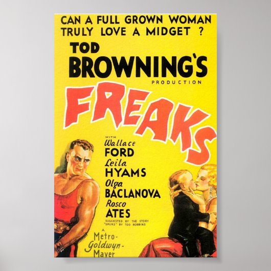 Tod Browning's "Freaks" film poster. Poster (Voorkant)
