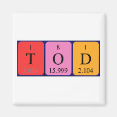 Tod periodiek table name magnet (Voorkant)