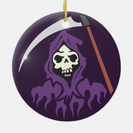 Tod Sensenmann grim reaper Keramisch Ornament (Achterkant)
