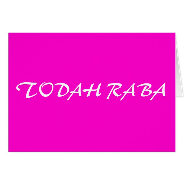 Todah Raba (Voorkant Horizontaal)
