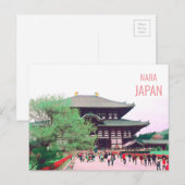 Todai-ji Nara tempel Japanse reis Briefkaart (Voorkant / Achterkant)