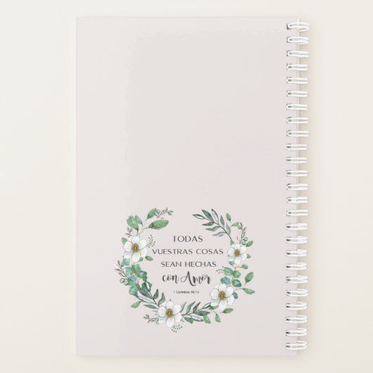 Todas vuestras cosas Spaans bijbelblad Planner (Achterkant)
