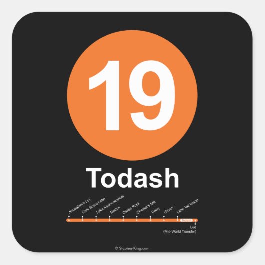 Todash Vierkante Sticker (Voorkant)