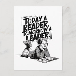 Today a Reader - Book Reading Girl - Bookworm Girl Briefkaart