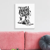 Today a Reader - Book Reading Girl - Bookworm Girl Canvas Afdruk (Insitu (Woonkamer))