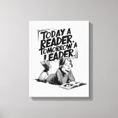 Today a Reader - Book Reading Girl - Bookworm Girl Canvas Afdruk (Voorkant)