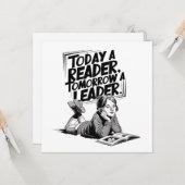 Today a Reader - Book Reading Girl - Bookworm Girl Kaart (Voorkant / Achterkant in situ)