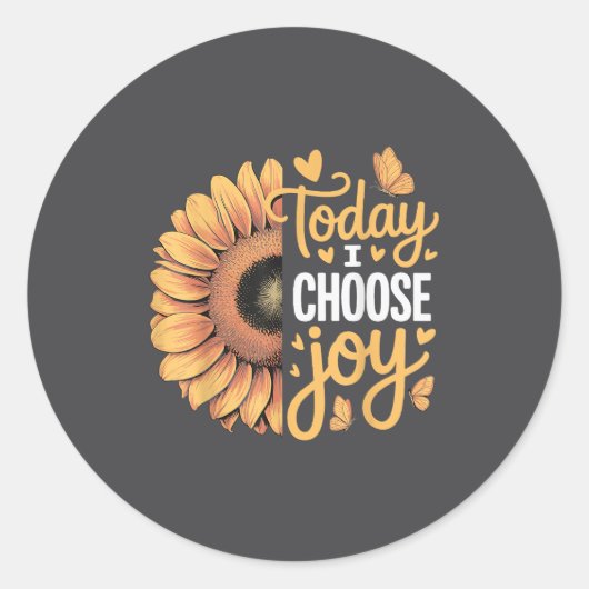 Today I Choose Joy  Ronde Sticker (Voorkant)