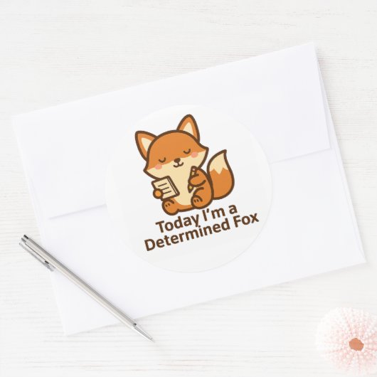 Today I’m a Determined Fox – Kawaii Sticker (Envelop)