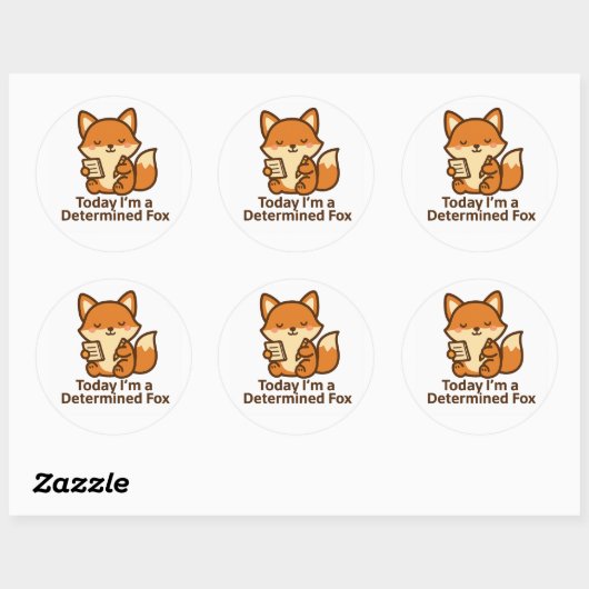 Today I’m a Determined Fox – Kawaii Sticker (Vel)