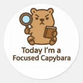 Today I’m a Focused Capybara – Kawaii Sticker (Voorkant)
