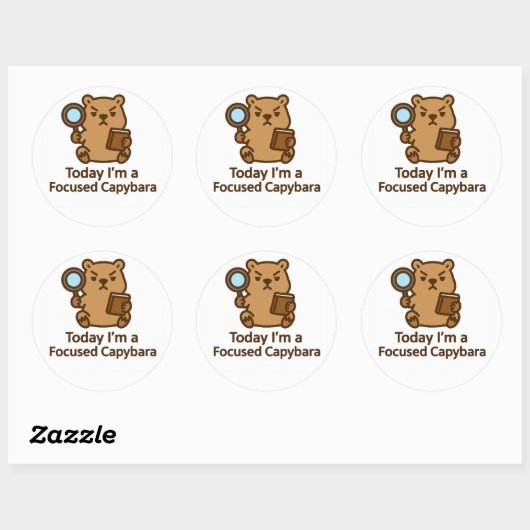 Today I’m a Focused Capybara – Kawaii Sticker (Vel)