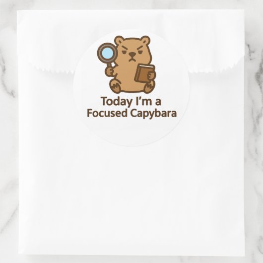 Today I’m a Focused Capybara – Kawaii Sticker (Tas)