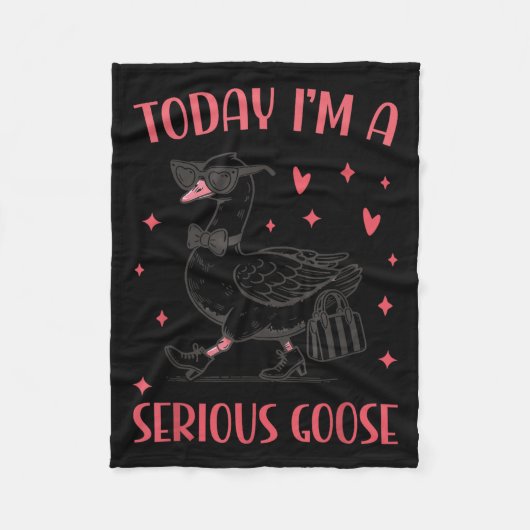 Today I'm A Serious Goose Funny Cowboy Goose  Fleece Deken (Voorkant)