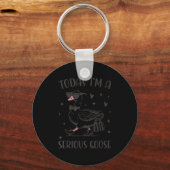 Today I'm A Serious Goose Funny Cowboy Goose Sleutelhanger (Voorkant)