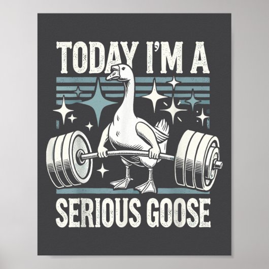 Today I'm A Serious Goose Funny Lifting Weights Gy Poster (Voorkant)