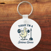 Today I'm A Serious Goose Funny Lifting Weights Gy Sleutelhanger (Voorkant)