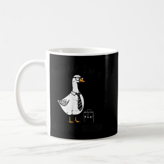 Today Im Serious Goose Briefcase Funny Silly Humor Koffiemok (Links)