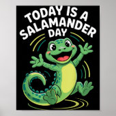 Today Is A Salamander Day Funny Cute Cartoon Herpe Poster (Voorkant)