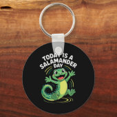 Today Is A Salamander Day Funny Cute Cartoon Herpe Sleutelhanger (Voorkant)