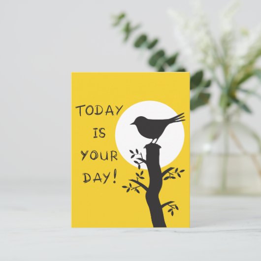 Today is your day - inspirational hand drawn quote briefkaart (Staand voorkant)