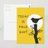Today is your day - inspirational hand drawn quote briefkaart (Voorkant / Achterkant)