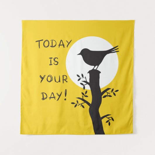 Today is your day - inspirational hand drawn quote wandkleed (Voorkant)