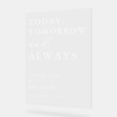 Today, Tomorrow & Always Custom Wedding Acryl Bord (Hoek)