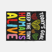 Today's Goal Keep The Tiny Human Alive Cute Daycar Fleece Deken (Voorkant (Horizontaal))