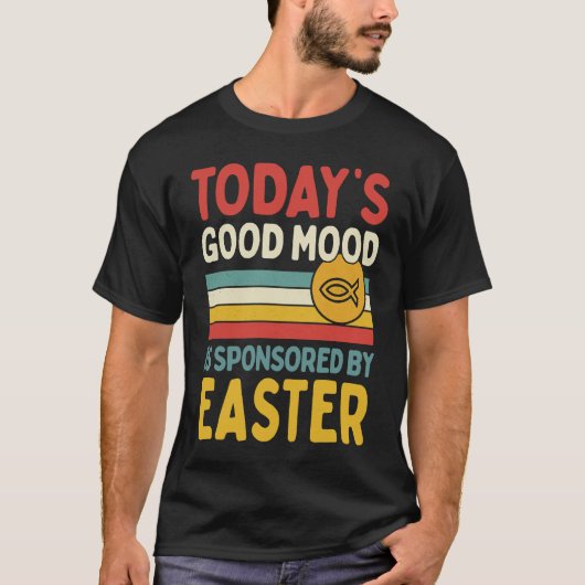 Today's Good Mood Is Sponsored By Easter Retro Vin T-shirt (Voorkant)