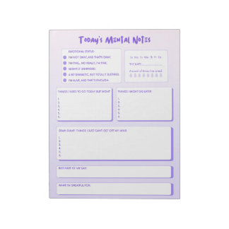 Today's Mental Notes Notepad  Notitieblok