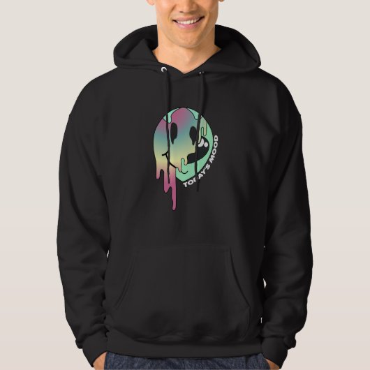 Today's Mood Happy Retro Melting Face Motivational Hoodie (Voorkant)