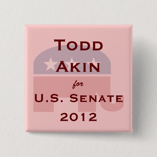 Todd Akin voor US Senate-toets Vierkante Button 5,1 Cm (Voorkant)