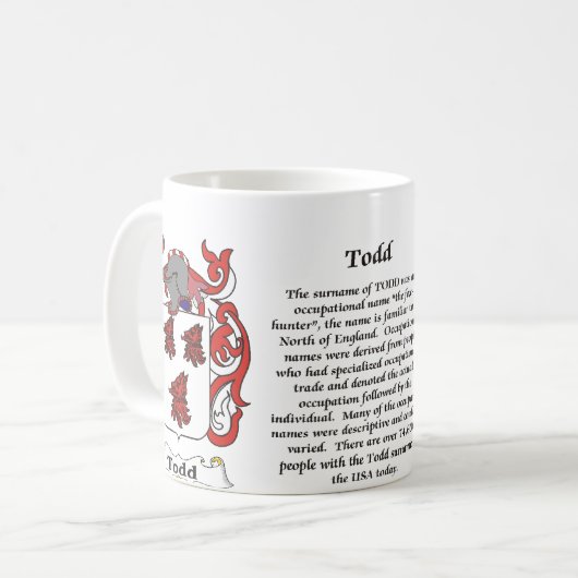 Todd Family Coat of Arms mok (Voorkant links)