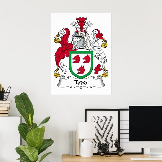 Todd Family Crest Poster (Thuiskantoor)