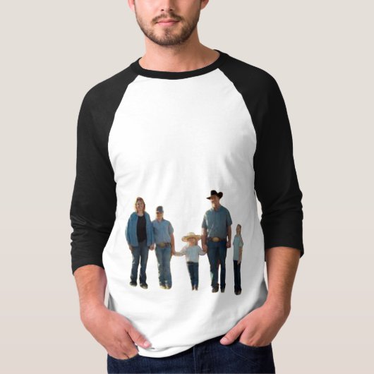 Todd Family Mannen basic 3/4 Sleeve Raglan T-shirt (Voorkant)
