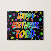 "TODD" First Name, Fun "HAPPY BIRTHDAY" Legpuzzel (Horizontaal)