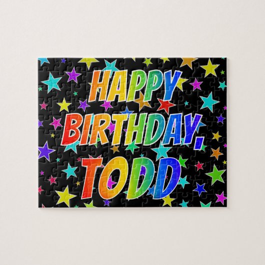 "TODD" First Name, Fun "HAPPY BIRTHDAY" Legpuzzel (Horizontaal)