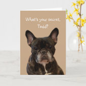 Todd French Bulldog Shakespeare Gelukkige Verjaard Kaart (Gele Bloem)