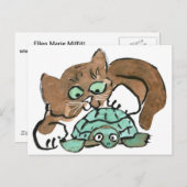 Todd het Bruine Katje vindt een Schildpad Briefkaart (Voorkant / Achterkant)